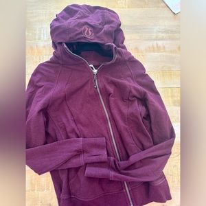 Lululemon maroon burgundy zip up hoodie Jacket size 10